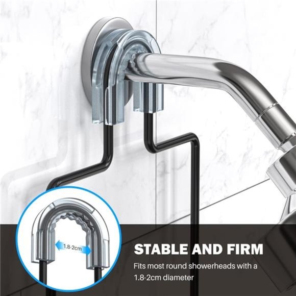 Shower Caddy Hanging, Anti-Swing Over Head Shower Caddy Rustproof with hooks - Picture 5 of 7